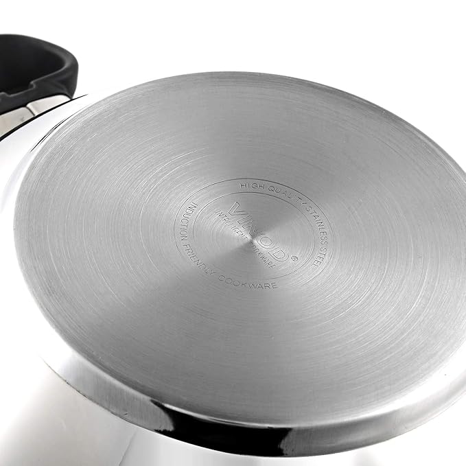 Stainless Steel Deluxe Kadhai with Glass Lid - 2.8 L, 24 cm, Extra Thick, SAS Bottom, Soft Handle
