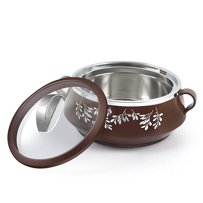 Glitter Casserole with Inner Steel, Insulated Stainless Steel Inner Body Casserole Set for Meal, Set Of 3