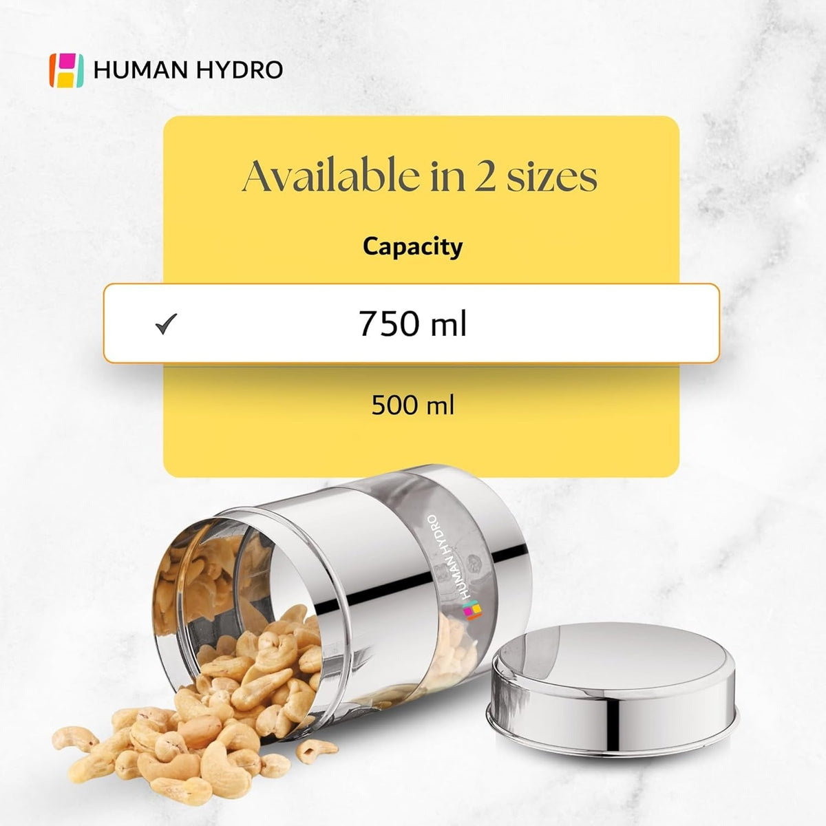 Stainless Steel Storage Containers Set of 5 (750 ml Each)
