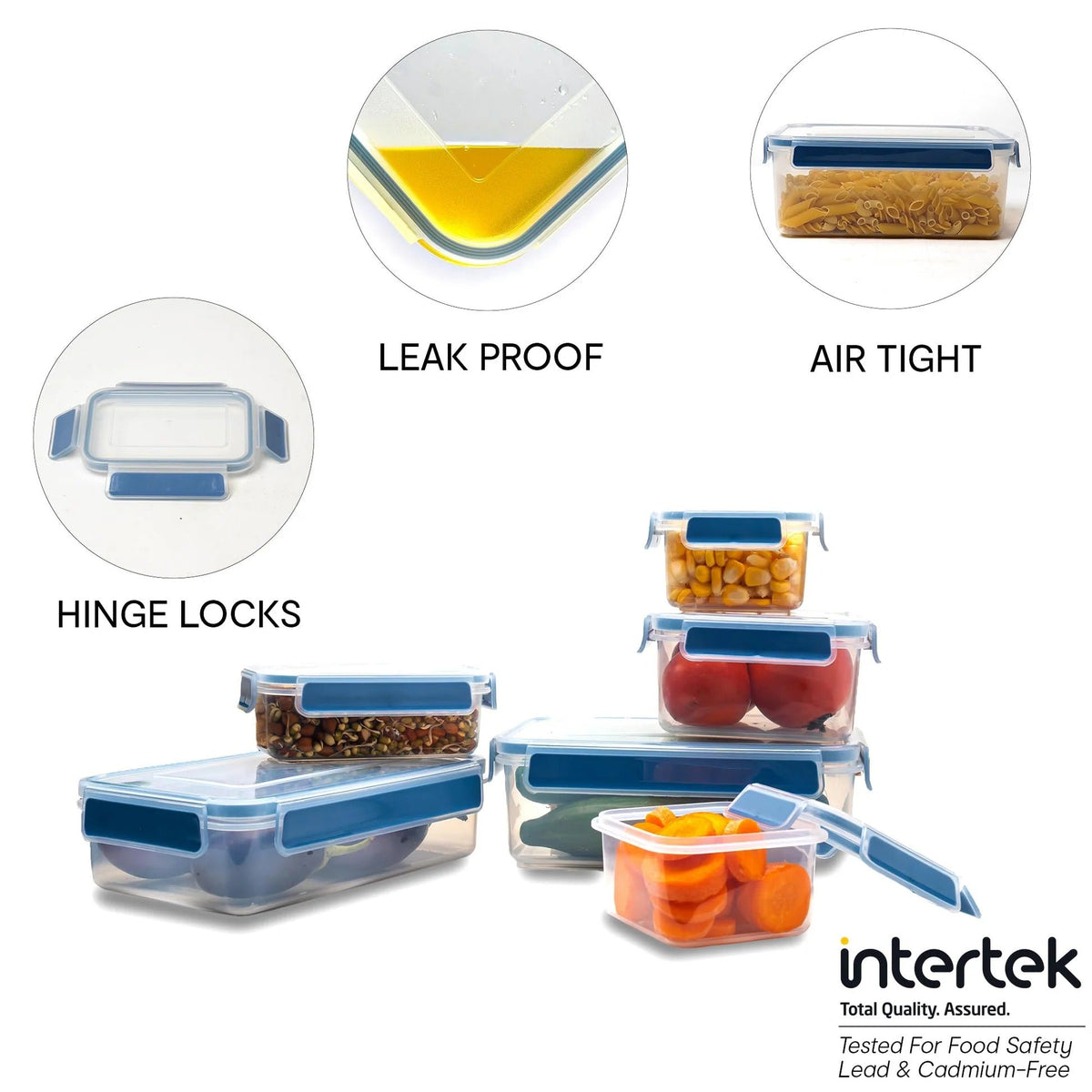 Set of 10 BPA-Free Plastic Storage Containers with Lockable Lids, Airtight, Clear