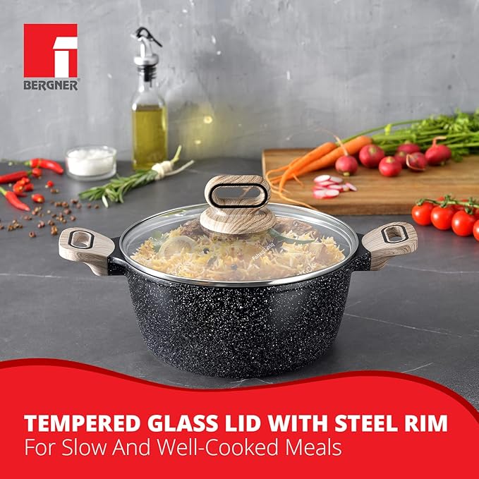 Ultimate Non Stick Casserole/briyani Pot/handi With Glass Lid, 28 cm, 6 L