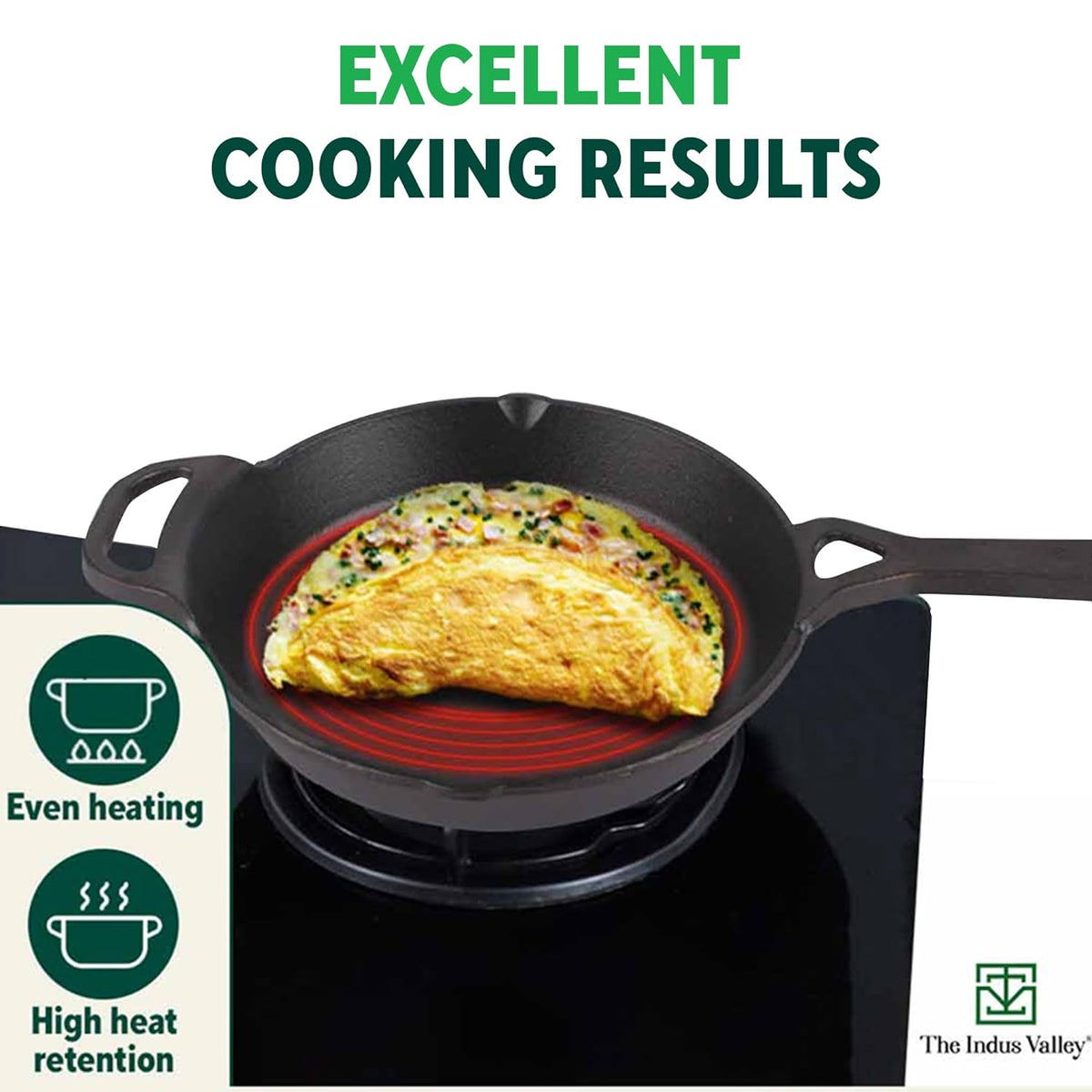 Preseasoned Cast Iron Fry Pan, Skillet With Long Handle