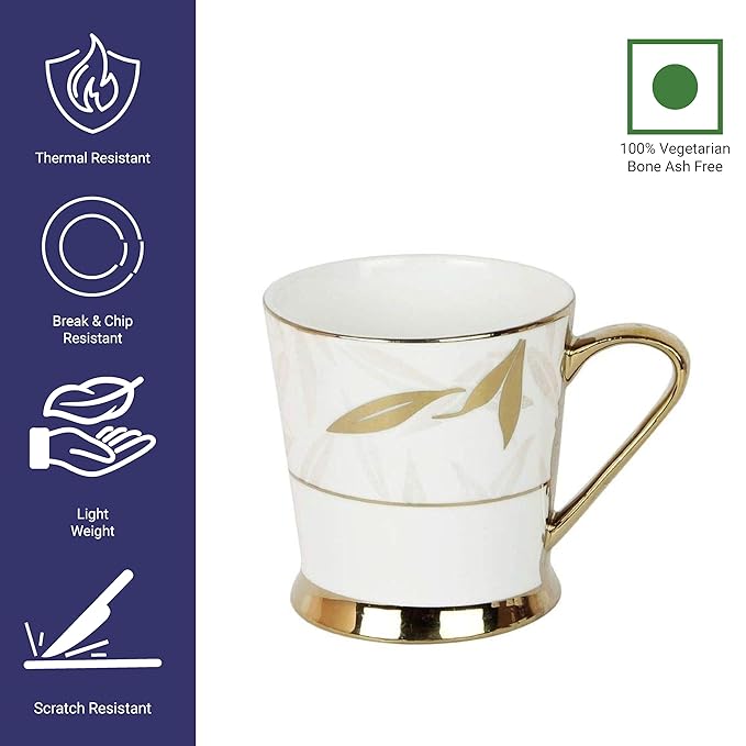 Indian Ceramic Tea Cup Set, 200 ml, Set of 6, Multi-Color