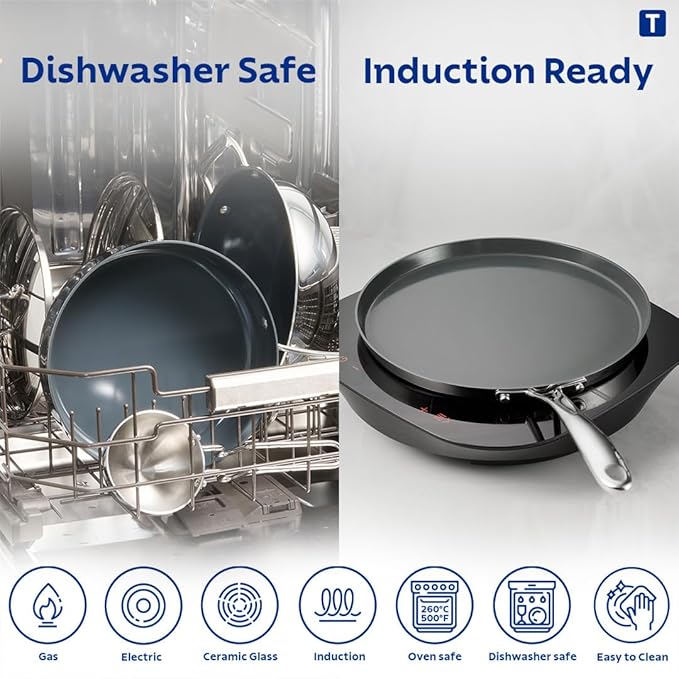 Healthy Triply Ceramic 26 cm Concave Tawa
