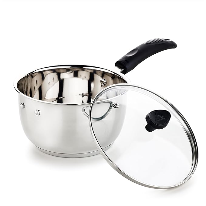 Stainless Steel Saucepan with Glass Lid, 180 mm