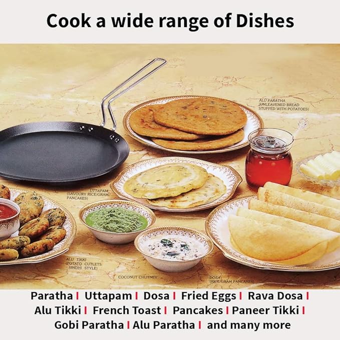 Induction Compatible Nonstick Flat Tava 30 cm, 4.88 mm (Black)