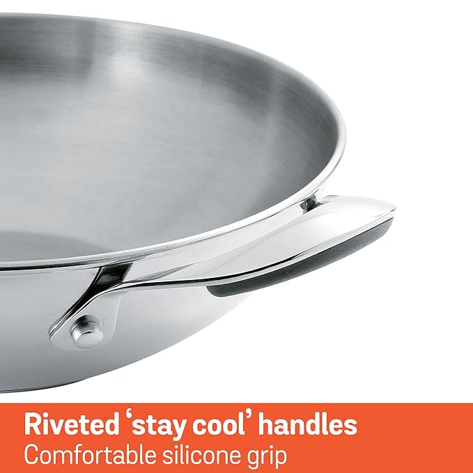 Select Nickel Free Stainless Steel Kadai with Glass Lid 26 cm/ 3.25 L Silver