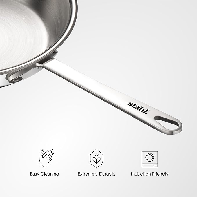 Triply Stainless Steel Mikro Frypan, Mini Frying Pan, 1 Omelette Pan, Induction & Gas Stove Compatible