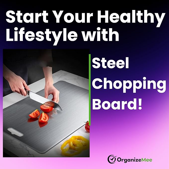 Extra Large Steel Chopping Board for Kitchen 45 X 31.2 cm