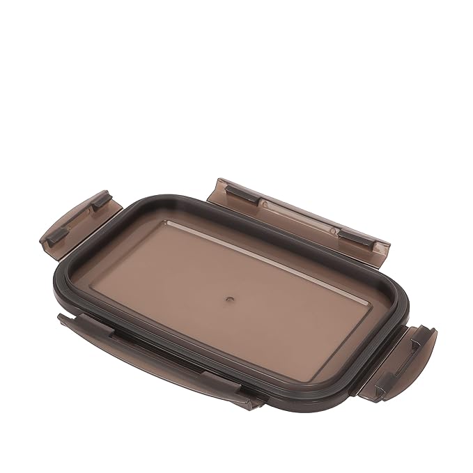 Lunch Box High Steel Rectangle Heavy Duty Airtight Leakproof Unbreakable Storage Container With Lock Lid - Design 3