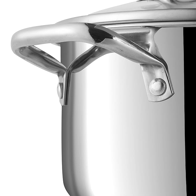 Stainless Steel Cookware set of 2, 1.2 and 2 L Saucepot with Glass Lid, SAS Bottom, Biryani Pot