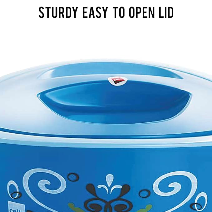Hot Serve Insulated Inner Steel Casserole Set of 3, Blue, Hot Box for Kitchen