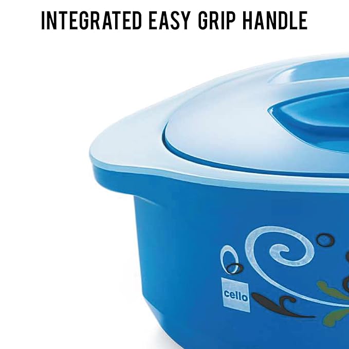 Hot Serve Insulated Inner Steel Casserole Set of 3, Blue, Hot Box for Kitchen
