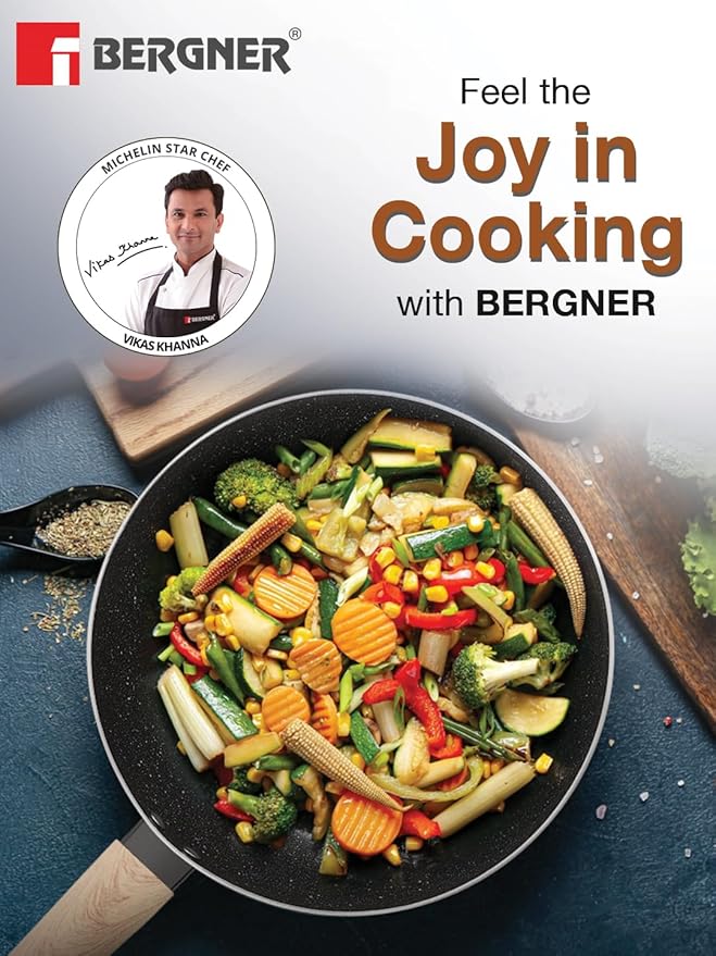 Earth Black Non-stick 24 cm Wok, 3 L Wok
