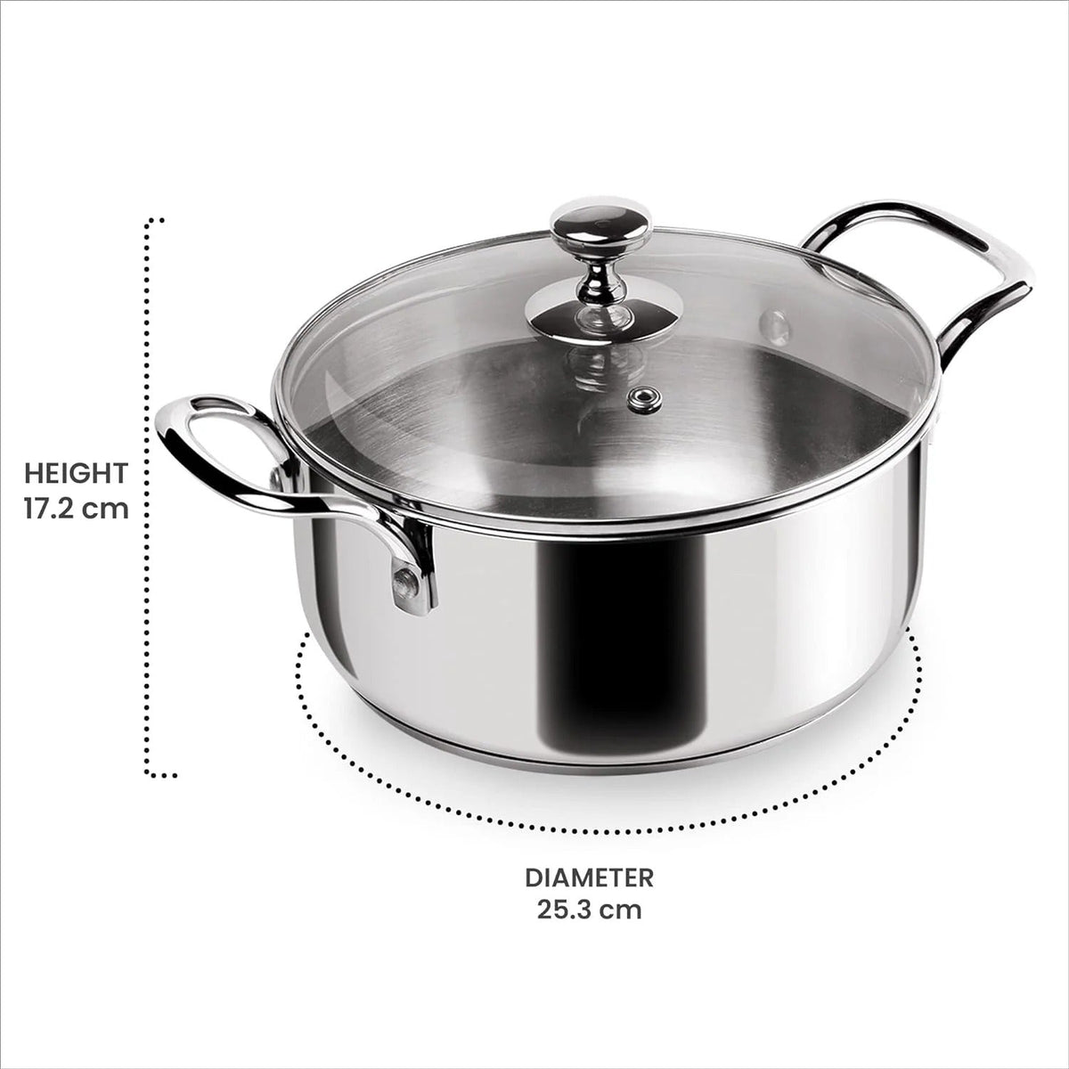 Tri-Ply Stainless Steel Casserole with Lid - Design 2