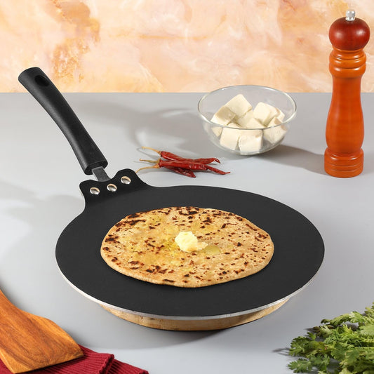 Aluminium Non Stick Flat Multi Tawa - 28 cm, Roti/Chapati Tawa, 4 mm Thick, 3 Layer Coating