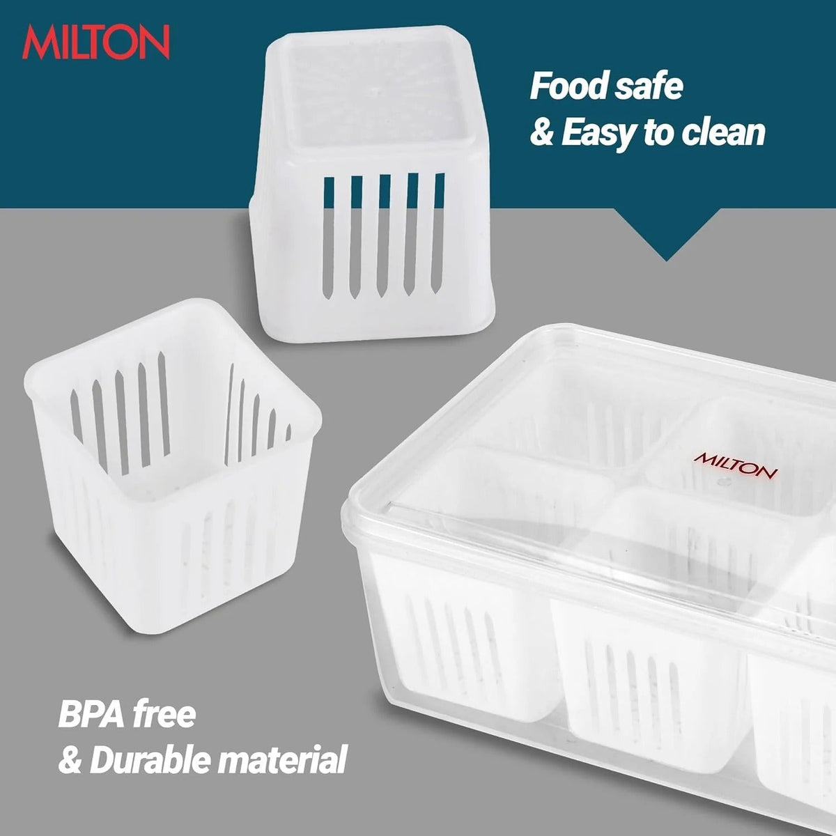 6 Grid Fridge Storage Containers