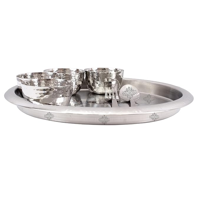 Stainless Steel Thali Dinner Set Gift Item 7 Pieces