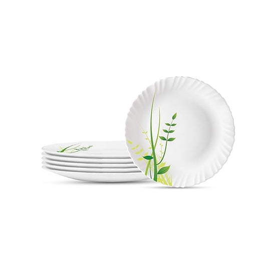 Green Herbs, Opalware Full Plate, 11 inch, white, Set of 6