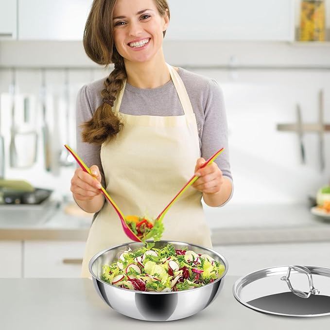 Triply Stainless Steel Induction Tasla with Lid, 16 cm