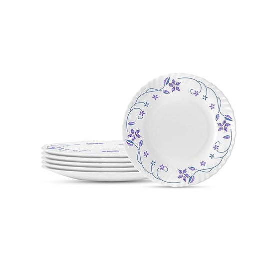 Opalware Full Plate, 11 inch, White, Set of 6 - Flora, Opalware Full Plate