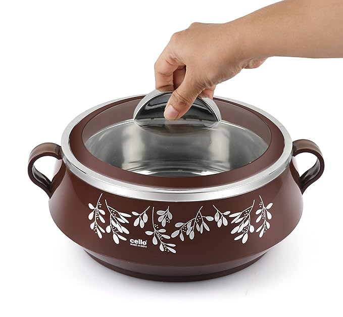 Glitter Casserole with Inner Steel, Insulated Stainless Steel Inner Body Casserole Set for Meal, Set Of 3