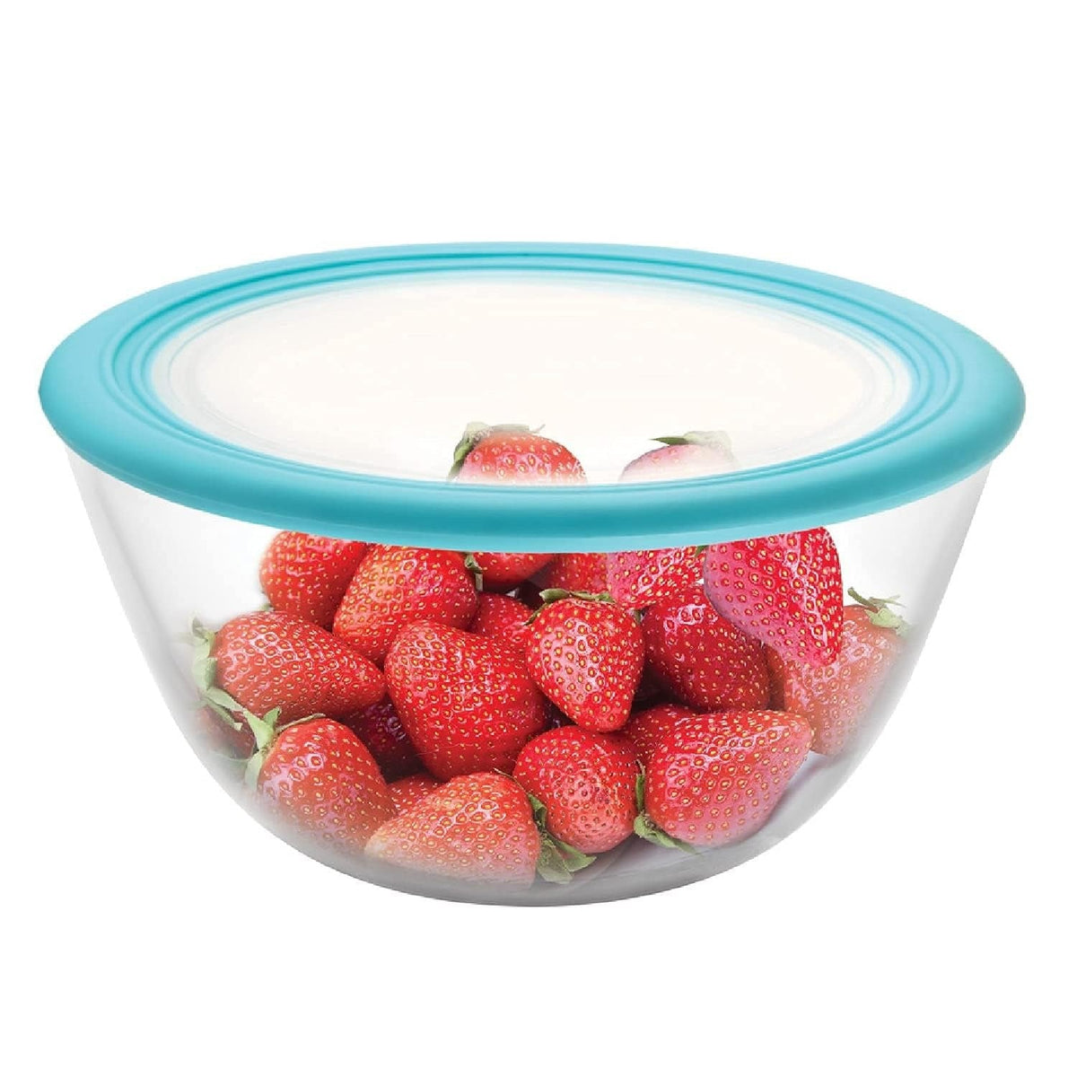 Toughened Glass Mixing Bowl Set Premium Lid 1500ml
