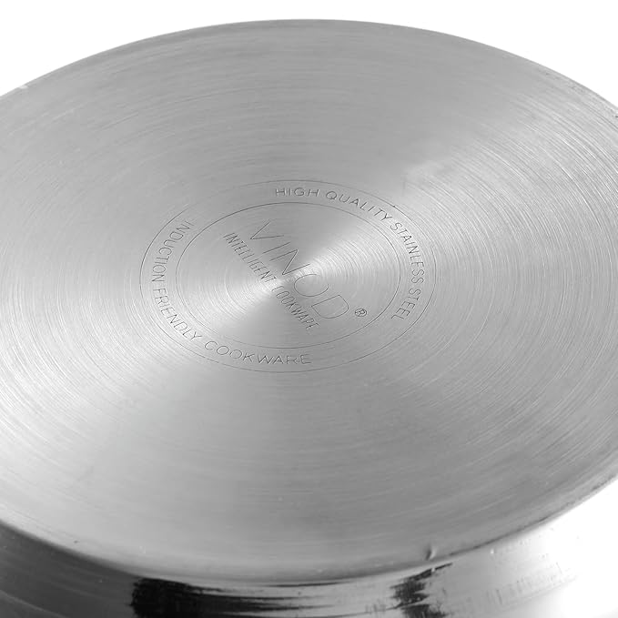 Stainless Steel Saucepot with Glass Lid - 2.2 L, 18 cm, Sandwich Bottom, Rivetted Handle