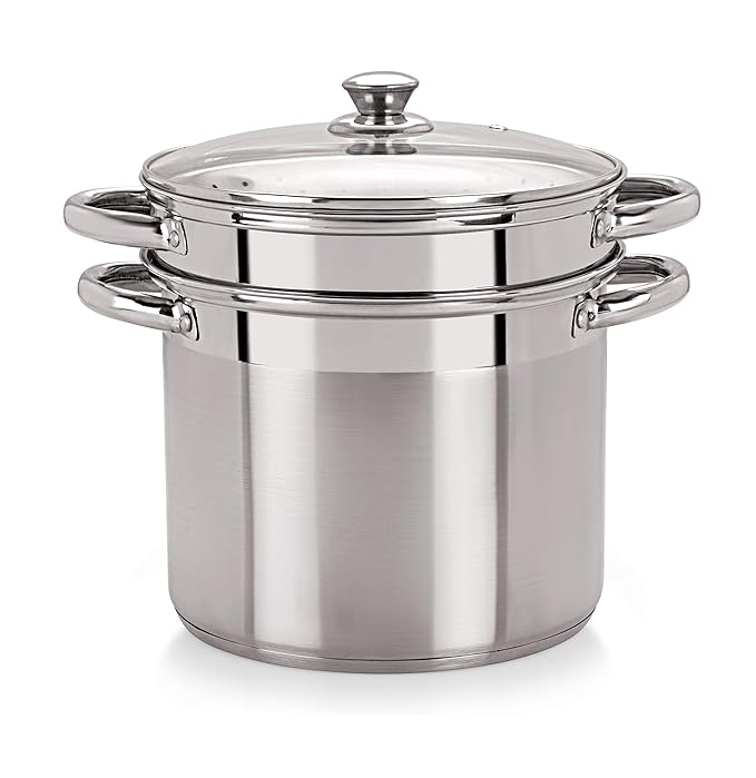Tri Ply Induction Base Stainless Steel Multi Purpose Steamer Set with Idli Plates