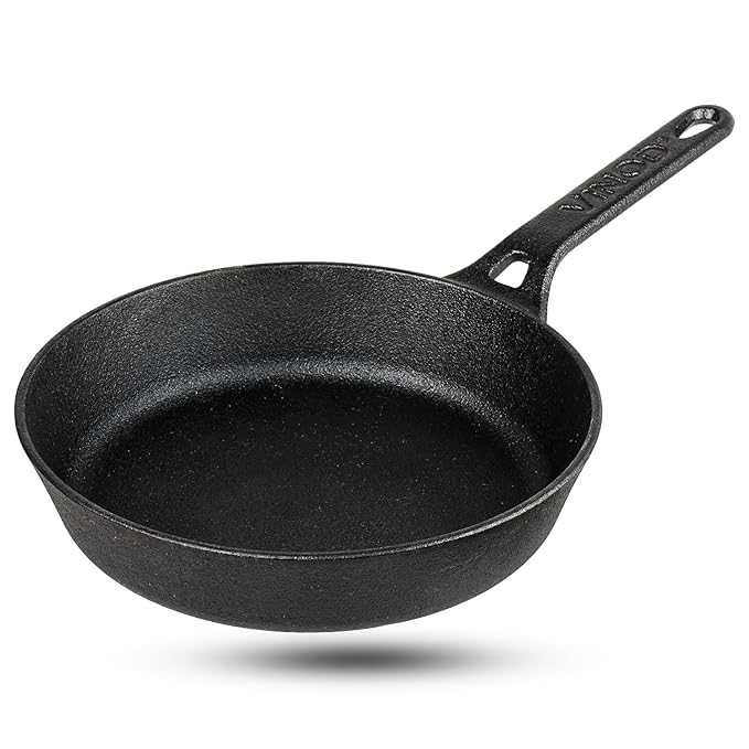 Pre Seasoned Cast Iron/Loha Frypan - 24 cm, Naturally Non Stick Skillet Pan for Frying