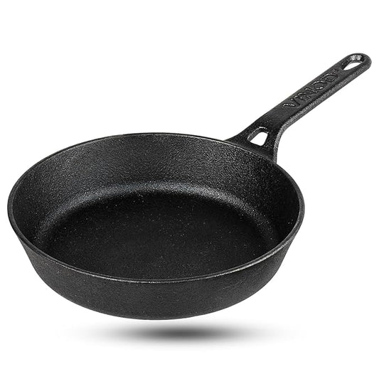 Pre Seasoned Cast Iron/Loha Frypan - 24 cm, Naturally Non Stick Skillet Pan for Frying