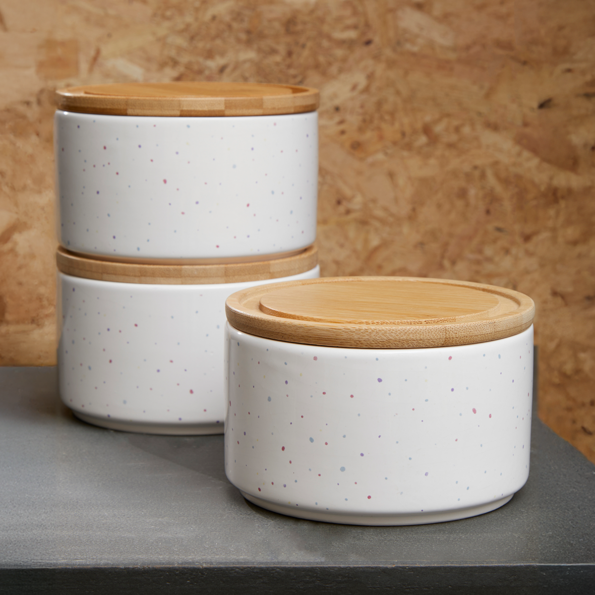 Set of 3 Stackable Canisters