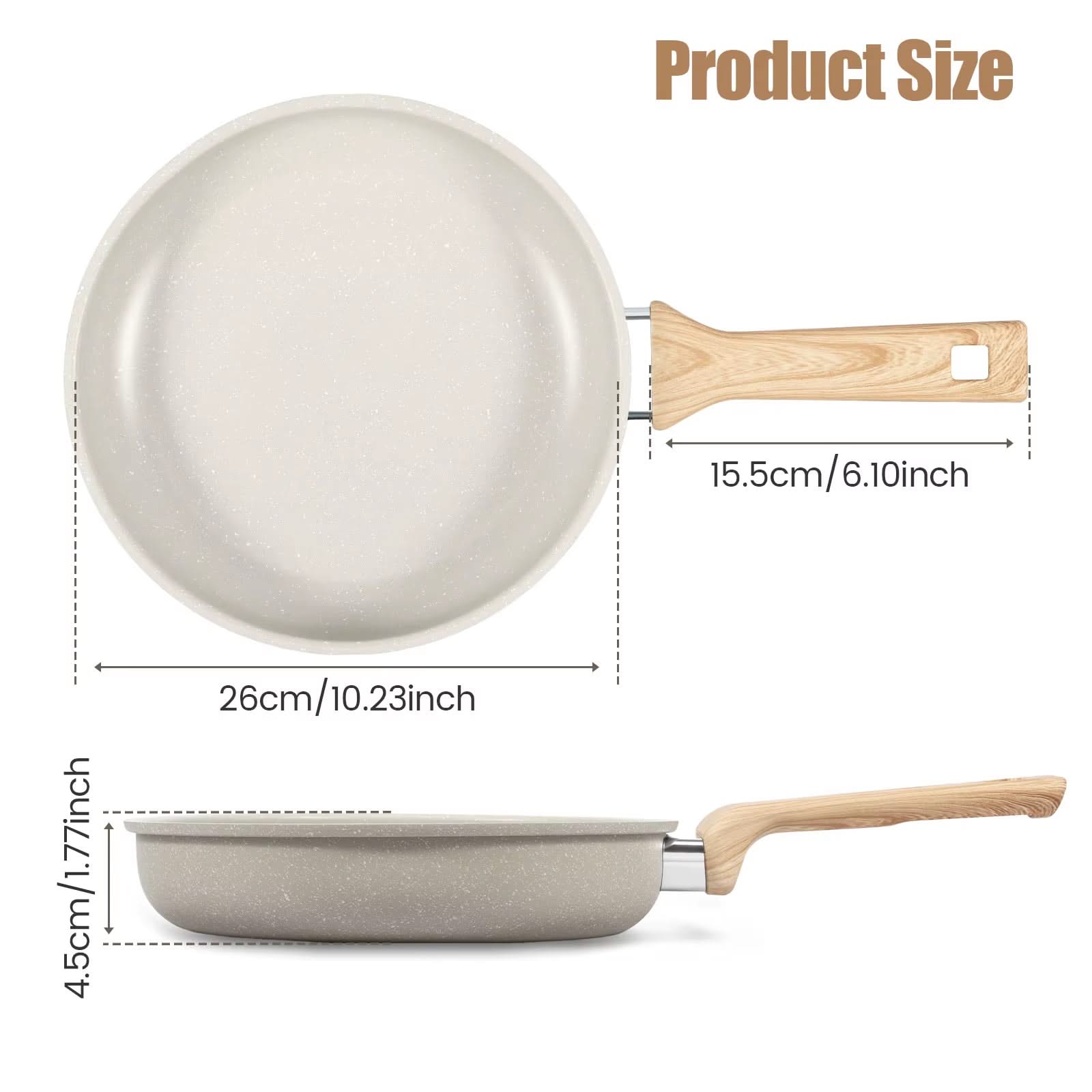 Non-Stick Frying Pan Skillet with Heat-Resistant Handle – Perfect for Omelettes and Uniform Heat Distribution, Ideal for Everyday Cooking