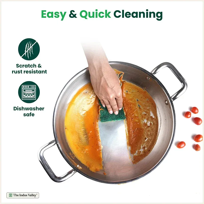Stainless Steel Kadai with Free Flip