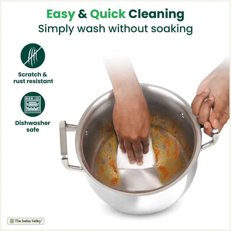 Tri-Ply Stainless Steel Biryani Pot Casserole