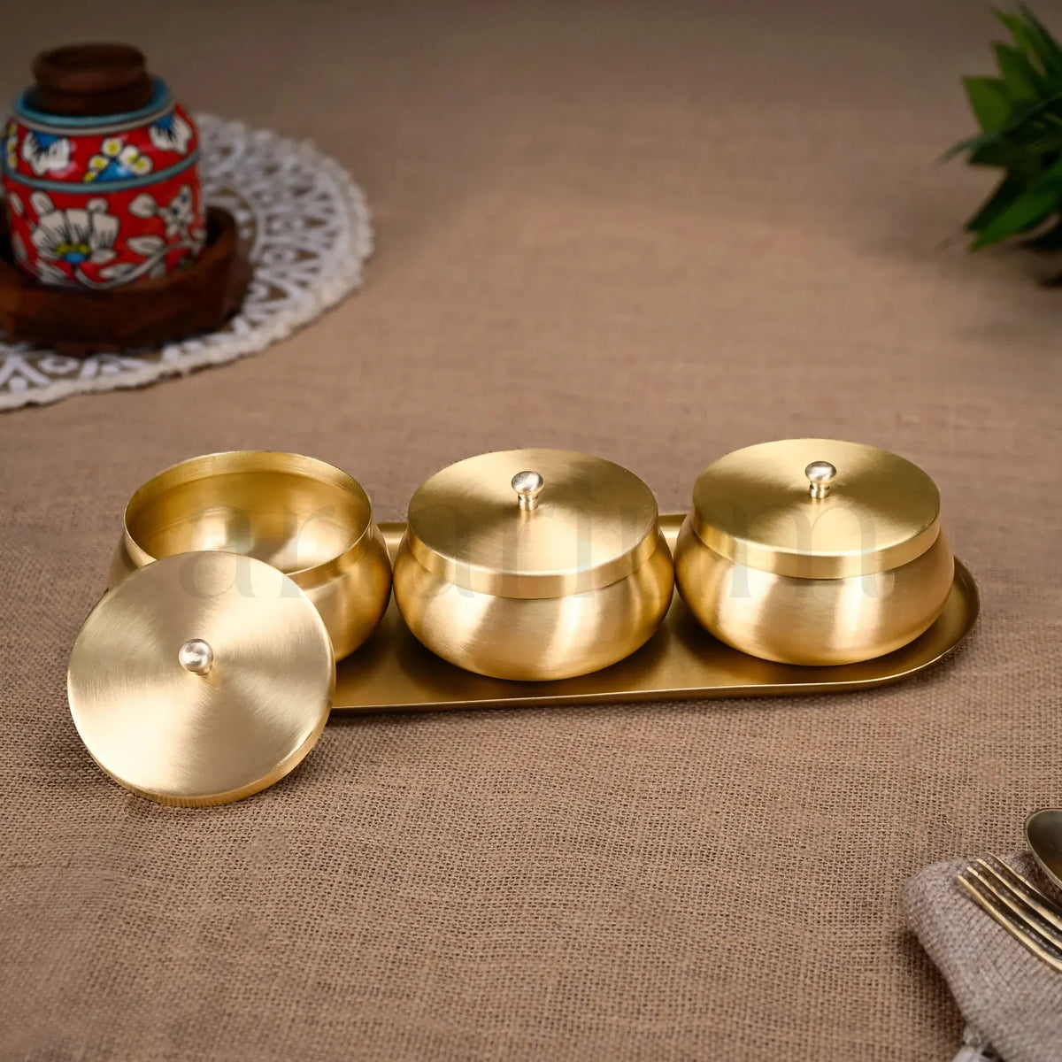 Brass Nut Bowl Gift Set Premium Handcrafted