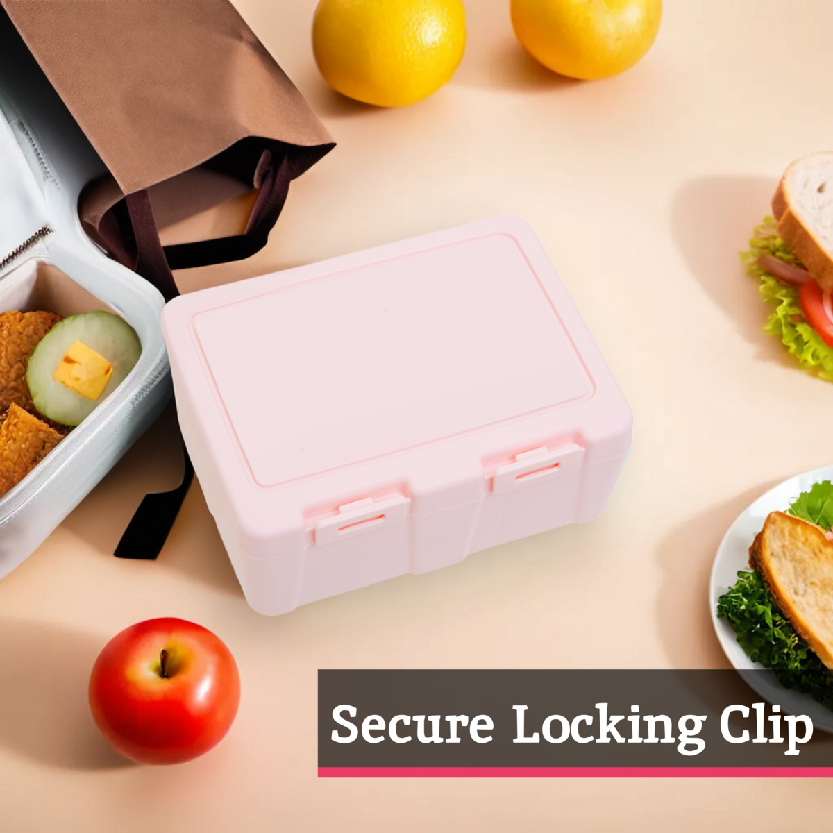Pink 2 Section Lunch Box