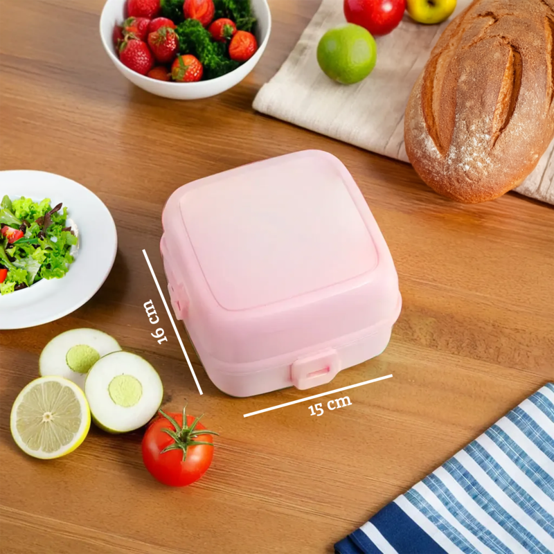 Pink 4 Section Lunch Box