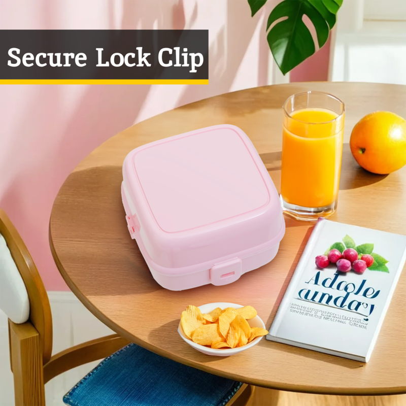 Pink 4 Section Lunch Box