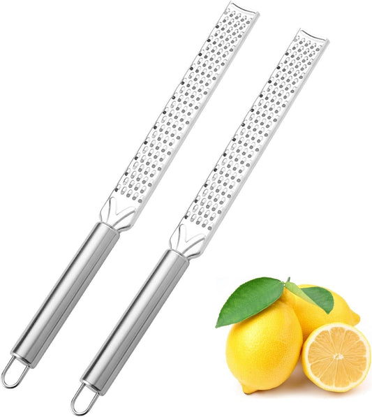Stainless Steel Cheese Grater with Long Handle & Hanging Hole – Multipurpose Kitchen Gadget for Cheese, Chocolate, Carrot, Ginger, and Parmesan