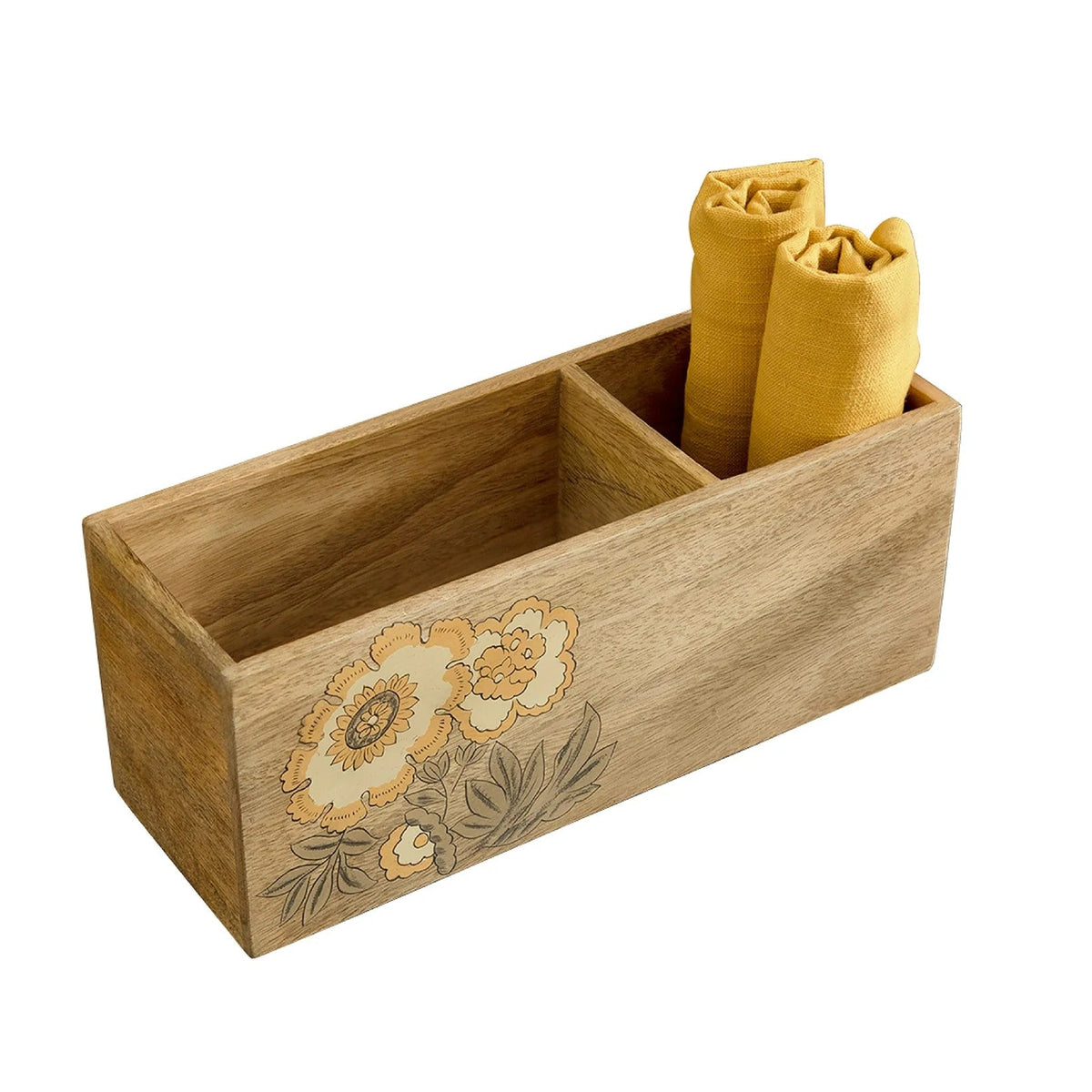 Wooden Cutlery Holder Premium Spoon Knife Fork Stand Handcrafted Tableware Storage Box