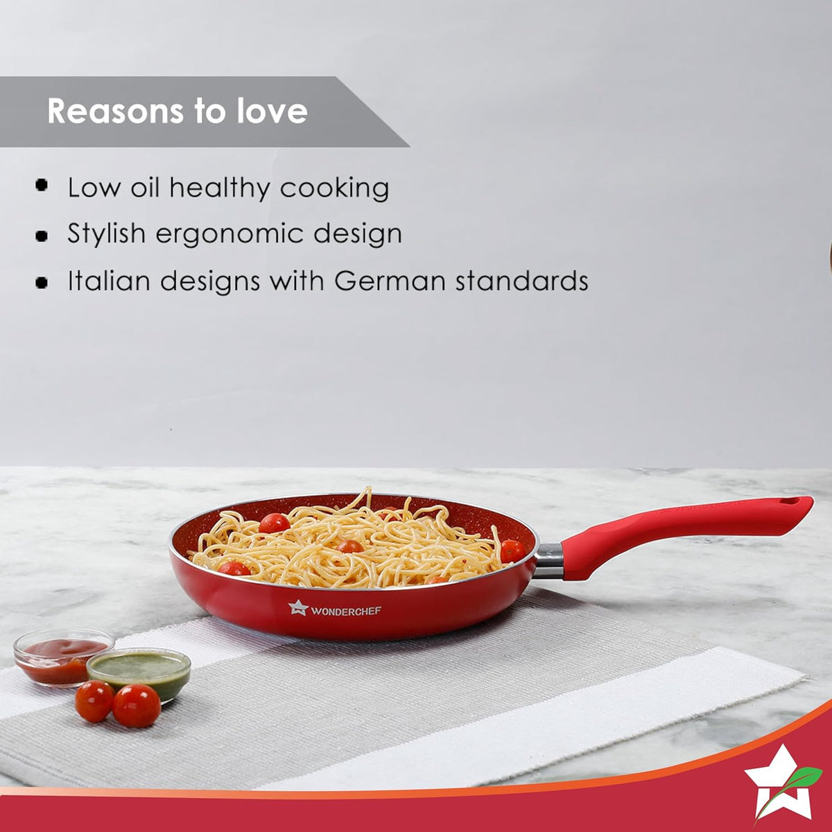 Royal Velvet 24 cm Non-Stick Fry Pan, Induction Bottom, Soft-Touch Handle