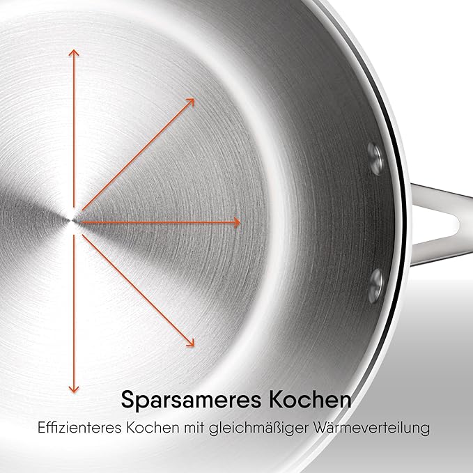 Triply Stainless Steel Fry Pan With Lid, Induction & Gas Stove Compatible Frying Pan, 1.1 L, 20 cm