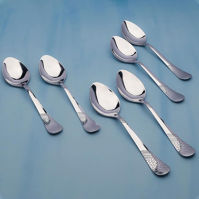6 Pieces Stainless Steel Spoons Set 6 Dinner Spoons 16 cm