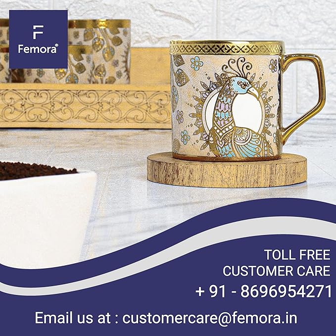 Bone China Gloden Tea Cup, Crowned Gold, 160 ml