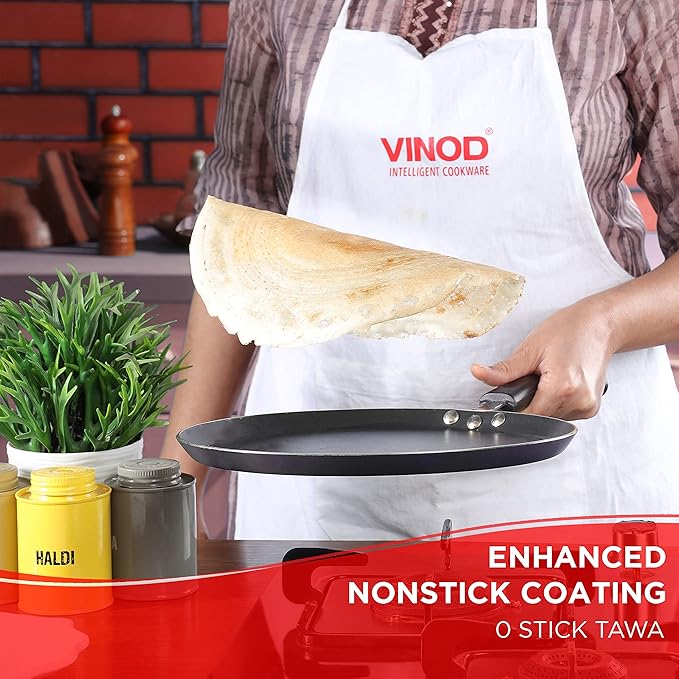 Aluminium Non Stick Dosa tawa - 32 cm, Flat Bottom Tawa, 5 mm Extra Thick, 3 Layer Ceramic Coating