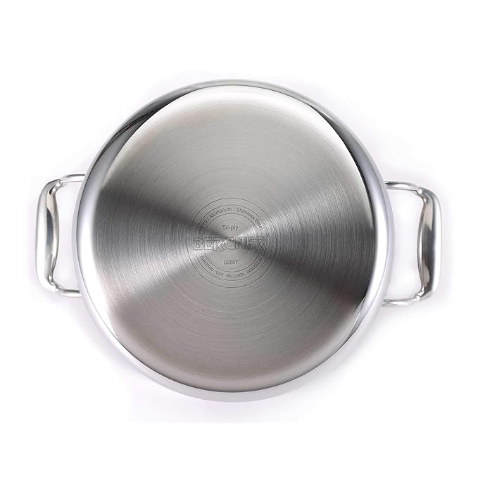 Argent Triply Stainless Steel 22 cm Casserole With Stainless Steel Lid, 4.1 L