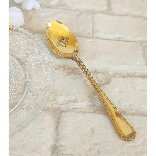 Brass Bedding Spoon Serveware Tableware Length 7 inch, Gold