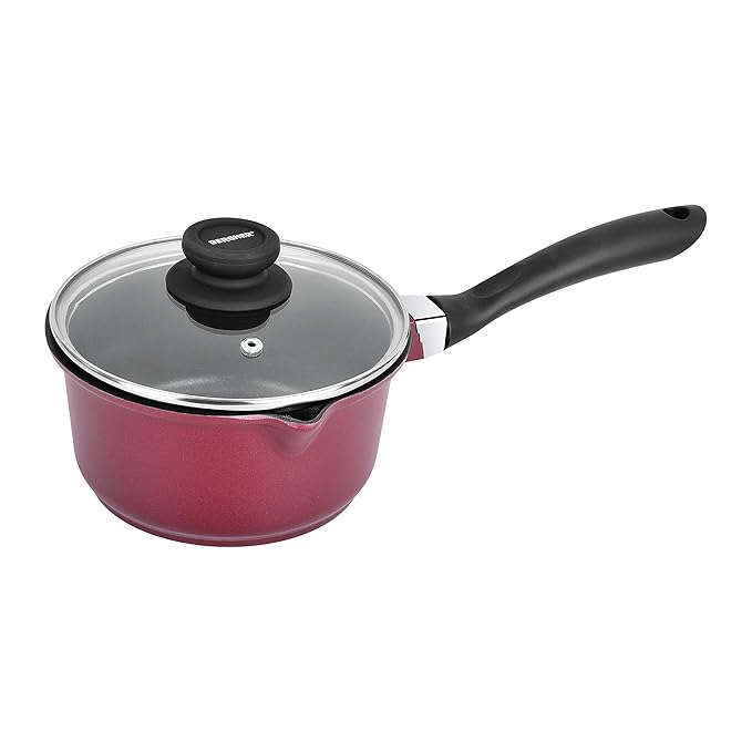 Scarlett Cast Aluminium Non-stick Saucepan With Glass Lid, 16 cm, 1.35 L