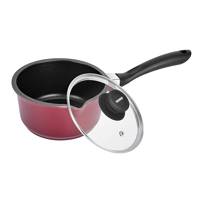 Scarlett Cast Aluminium Non-stick Saucepan With Glass Lid, 16 cm, 1.35 L